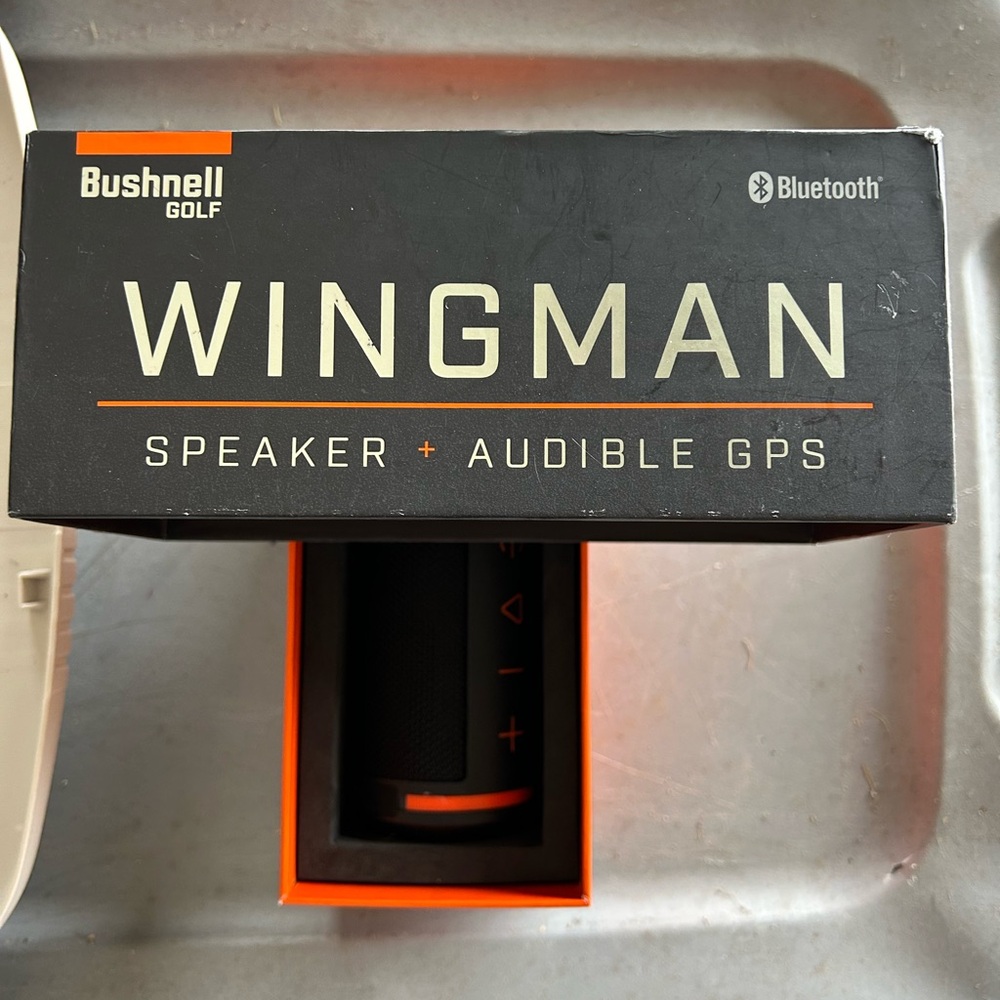 Bushnell Golf Black and Orange Wingman Speaker with GPS - Picture 2 of 2